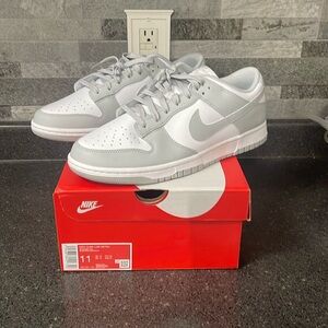 Nike Dunk Low Retro - White/Grey Fog- Mens Size 11